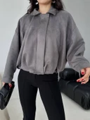 Süet Apoletli Bomber Ceket - 3