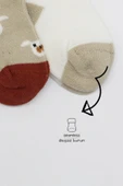 Bistyle 2'Li Love Dog Penye Soket Çorap 10118 Bej thumbnail 3