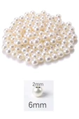 250 Gram 6mm Krem Renk Plastik İnci Boncuk Çanta Ve Takı Yapım Boncuğu (~1.875 Adet) - 2