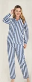 Freshness 4007 Kadın Uzun Kol Çizgili Gaffuriye Pijama Takımı - 1