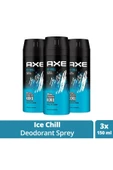 3 Adet Axe Ice Chill Erkek Deodorant Sprey 150 Ml - 1
