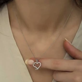 925 Ayar Gümüş Kalpli Sonsuzluk Kadın Gümüş Kolye thumbnail 5