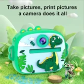 Dinazor Temalı Anında Baskılı Çocuk Kamerası | Çift Kamera, 2,0″ Ekran, Silikon Kılıf - 2