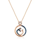 925 Ayar Gümüş Rose Kalp Anne Ve Bebek Kadın Gümüş Kolye thumbnail 2