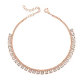 925 Ayar Gümüş Zirkon Taşlı Rose Halhal thumbnail 1