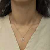 925 Ayar Gümüş Kalpli Sonsuzluk Bayan Gümüş Kolye thumbnail 2