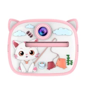 Kedi Temalı Anında Baskılı Çocuk Kamerası Print Kamera | Çift Kamera, 2,0″ Ekran, Silikon Kılıf - 7