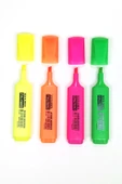 4'lü Neon Renk İtalyano Fosforlu Kalem Ergonomik Tasarım Kolay Kullanım Fosforlu İşaret Kalemi - 2
