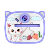 Kedi Temalı Anında Baskılı Çocuk Kamerası Print Kamera | Çift Kamera, 2,0″ Ekran, Silikon Kılıf - 4