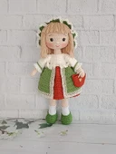 Yeşil Yaban Gülü Bebek Amigurumi Organik Oyuncak - 1