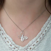 925 Ayar Gümüş Kelebek Kadın Gümüş Kolye thumbnail 2