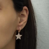 Gümüş Halka Yıldız Küpe thumbnail 3