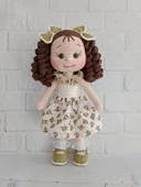 Eylül Kıvırcık Saçlı Karnaval Bebek Amigurumi Organik Oyuncak - 1