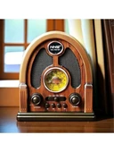 NS-7061 Retro Ahşap Tasarım Bluetooth Hoparlörlü Radyo – Fm/am Destekli, Şarjlı ve Taşınabiliri Rady thumbnail 1