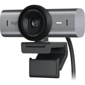 Logitech MX Brio Ultra HD 4K Gizlilik Kapaklı ve Mikrofonlu Yayın Web Kamerası, Koyu Gri - 1