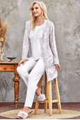 Flz 31-104 Bayan Kadife Sabahlık Pijama Takımı - 1