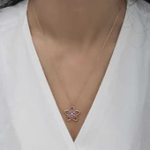 ​925 Ayar Gümüş Çiçek Kadın Gümüş Kolye thumbnail 2