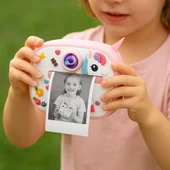 Unicorn Temalı Anında Baskılı Çocuk Kamerası Print Kamera | Çift Kamera, 2,0″ Ekran, Silikon Kılıf - 2