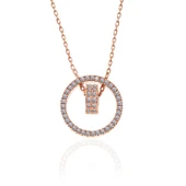 925 Ayar Gümüş Rose İç İçe Geçmiş Halka Kadın Kolye thumbnail 3