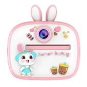 Tavşan Temalı Anında Baskılı Çocuk Kamerası Print Kamera | Çift Kamera, 2,0″ Ekran, Silikon Kılıf - 2