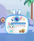 Tavşan Temalı Anında Baskılı Çocuk Kamerası Print Kamera | Çift Kamera, 2,0″ Ekran, Silikon Kılıf - 3