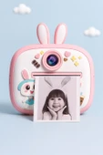 Tavşan Temalı Anında Baskılı Çocuk Kamerası Print Kamera | Çift Kamera, 2,0″ Ekran, Silikon Kılıf - 5