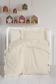 Kanz 2 Kat Fırfırlı Bebek Müslin Nevresim Knz-023 Krem - 1