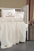 Kanz Bebek Waffle Müslin Nakışlı Pike Knz-021 Little Heart - 1
