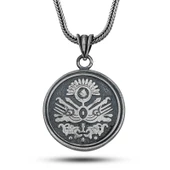 Gümüş Osmanlı Devlet Armalı Cevşen Kolye - 1