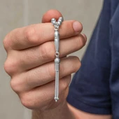 Gümüş Yuvarlak Küçük Boy Erkek Tesbih - 3