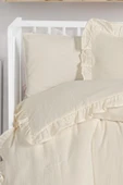 Kanz 2 Kat Fırfırlı Bebek Müslin Nevresim Knz-023 Krem - 2
