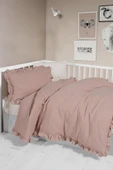 Kanz 2 Kat Fırfırlı Bebek Müslin Nevresim Knz-023 Pudra - 1