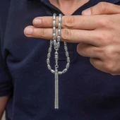 Gümüş Arpa Kesim Erkek Tesbih - 1