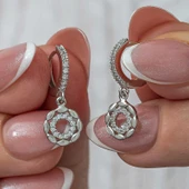 Gümüş Sallantılı Halka Kadın Küpe - 1