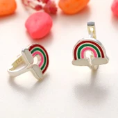 Gümüş Gökkuşağı Çocuk Küpe - 1