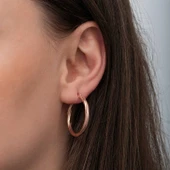 Gümüş Rose 3 mm Burgu Şarnel Küpe thumbnail 4