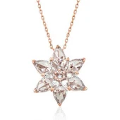 Gümüş Rose Beyaz Lotus Çiçeği Kolye thumbnail 1