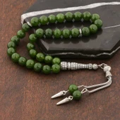 ​Doğaltaş Metal Püsküllü Yeşil Yeşim Taşı Tesbih - 2