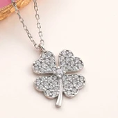 Gümüş Dört Yapraklı Yonca Kadın Kolye thumbnail 1