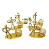 Dekoratif Sari Metal Adam Müzisyen Kalemlik - 1