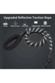 Köpekler İçin Gezdirme Tasması Reflektörlü 130 Cm Halat Orta Ve Büyük Boy Köpekler İçin Siyah - 3