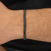 Gümüş Kazaziye Örgü Bileklik - 4