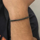 Gümüş Kazaziye Örgü Bileklik - 3