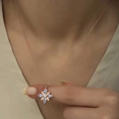 Gümüş Lila Taşlı Umut Çiçeği Kolye thumbnail 5