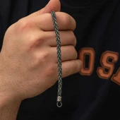 Gümüş Kazaziye Örgü Bileklik - 5