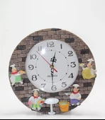 Duvara Asmalı Aşcı Tasarımlı Polyester Saat Alk1539 - 1