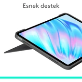 Logitech Combo Touch 11 inç iPad Air M2 ile Uyumlu Türkçe Klavyeli Tablet Kılıfı - Gri - 2