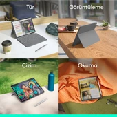 Logitech Combo Touch 11 inç iPad Air M2 ile Uyumlu Türkçe Klavyeli Tablet Kılıfı - Gri - 7
