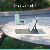 Logitech Combo Touch 11 inç iPad Air M2 ile Uyumlu Türkçe Klavyeli Tablet Kılıfı - Gri - 6