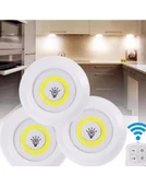 Uzaktan Kumandalı 3 Lü Spot Led Lamba Kablosuz Pilli Işıldak - 1
